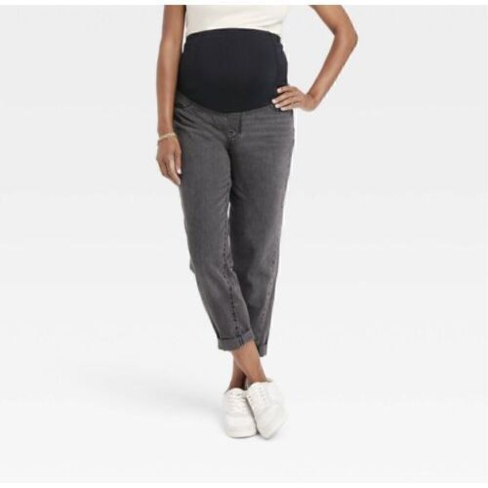Isabel Maternity Jeans Womens 10 Gray by Ingrid Isabel Over Belly Boyfriend New